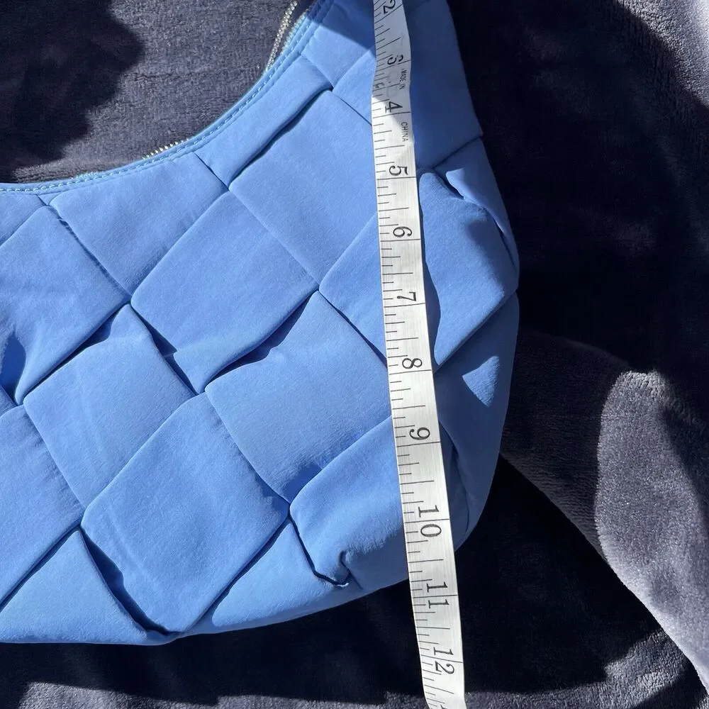 Jason‎ Wu Nylon Woven Hobo Shoulder Bag Vista Blue Half Moon Unique NWT $138